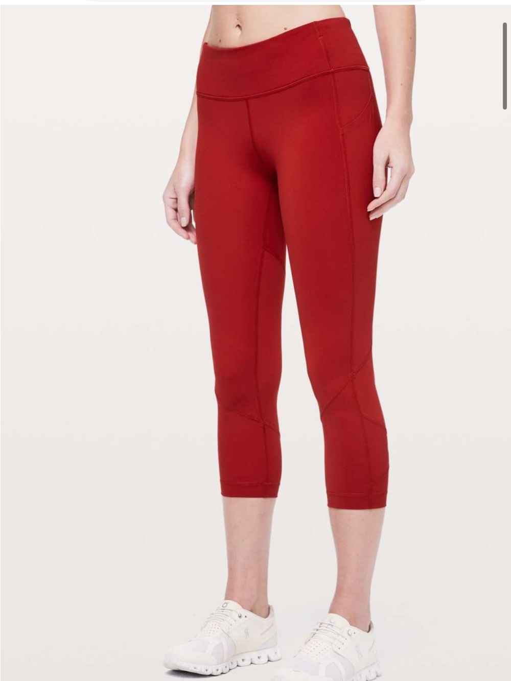 Lululemon Pace Rival Crop Leggings Size 12 Dark Red
